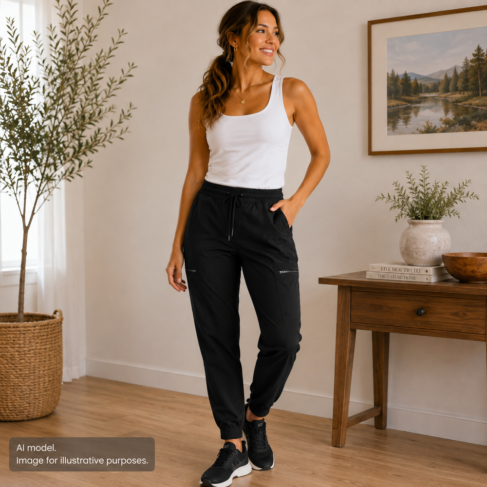Athleta Pants Womens 8 Black Jogger Go Far Travel Pants Travel Outdoor Hiking